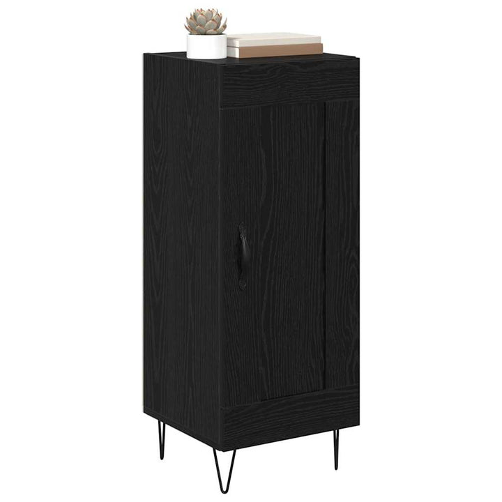 Sideboard Sort eg 34,5 x 34 x 90 cm Ingeniørt træ og jern