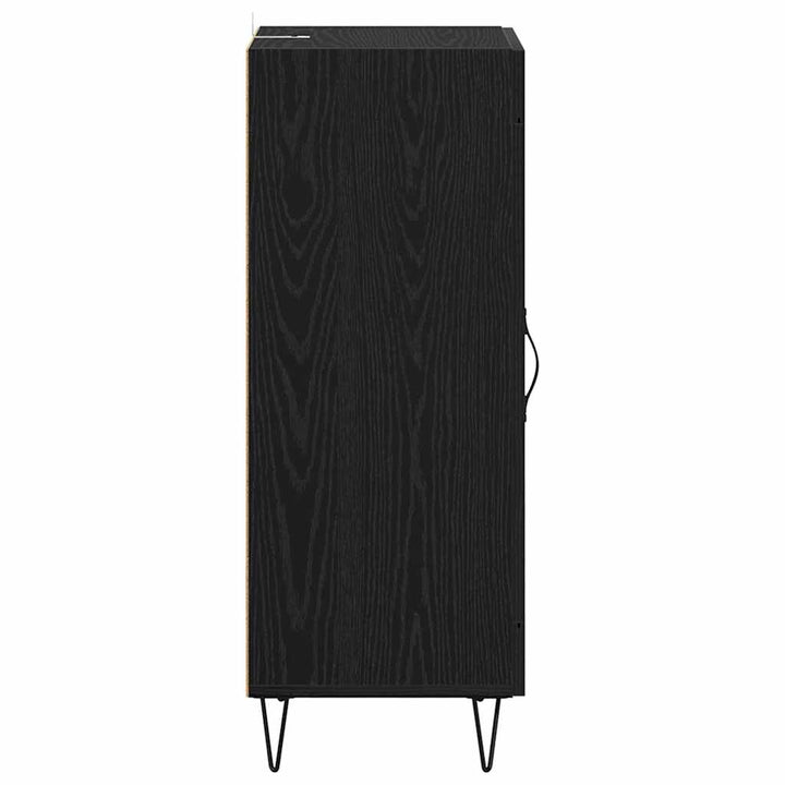 Sideboard Sort eg 34,5 x 34 x 90 cm Ingeniørt træ og jern