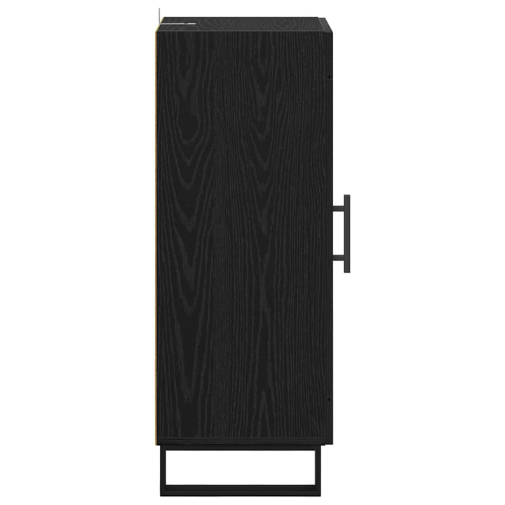 Sideboard Sort eg 34,5 x 34 x 90 cm Ingeniørt træ og jern