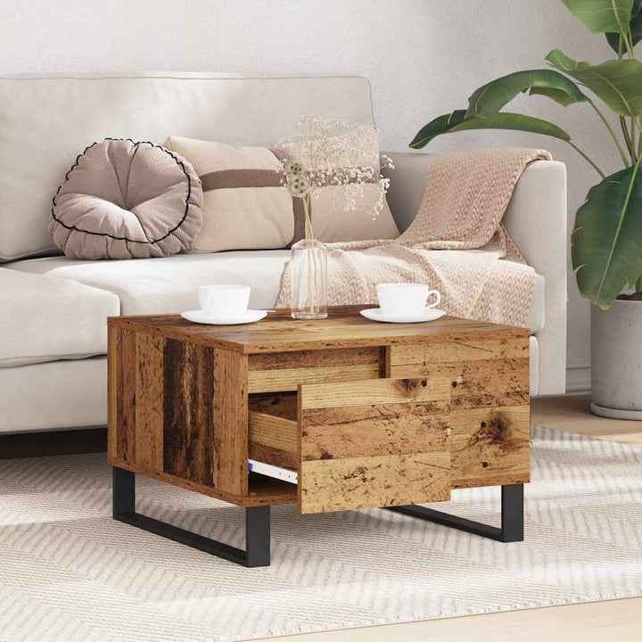 Sofabord Gammelt træ 55 x 55 x 36,5 cm Konstrueret træ