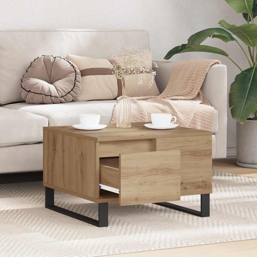 Sofabord Artisan Egetræ 55 x 55 x 36,5 cm Konstrueret træ