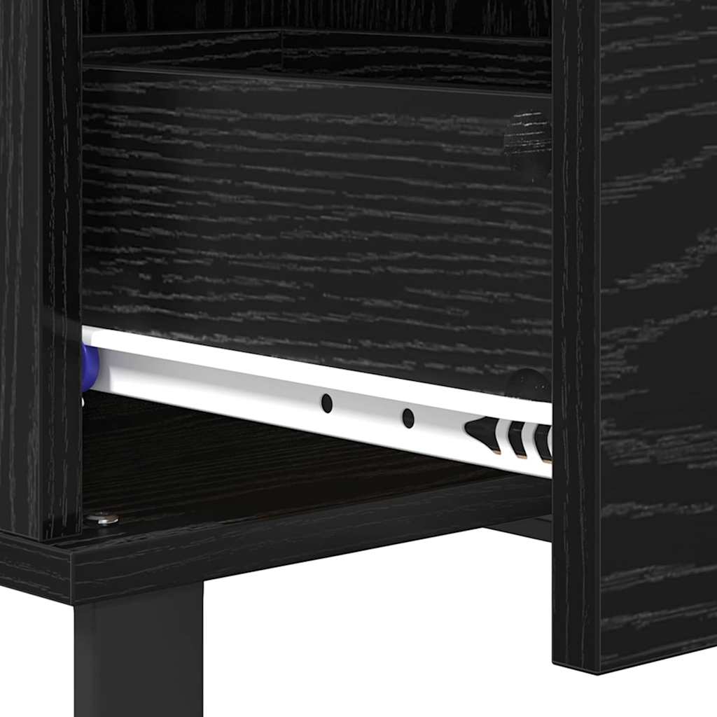 Sofabord med skuffe Sort eg 55 x 55 x 36,5 cm Konstrueret træ