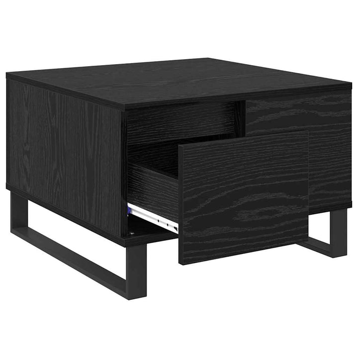 Sofabord med skuffe Sort eg 55 x 55 x 36,5 cm Konstrueret træ