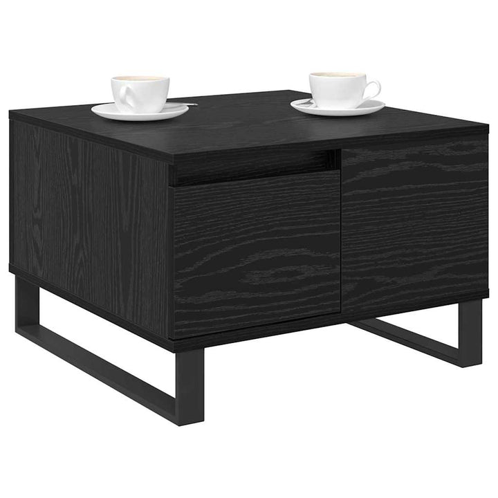 Sofabord med skuffe Sort eg 55 x 55 x 36,5 cm Konstrueret træ