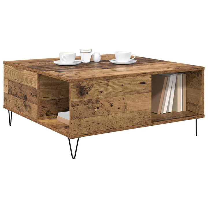 Sofabord Gammelt træ 80 x 80 x 36,5 cm Konstrueret træ