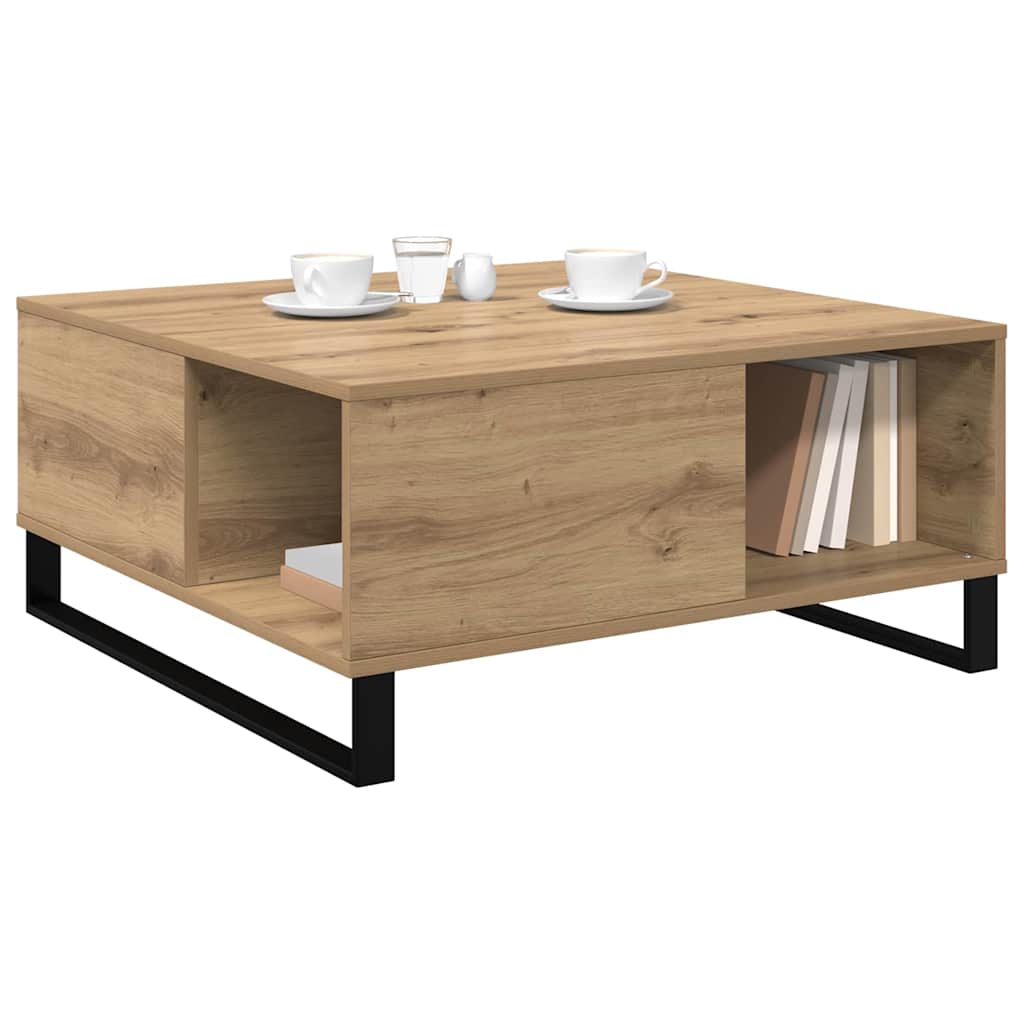 Sofabord Artisan Egetræ 80 x 80 x 36,5 cm Konstrueret træ