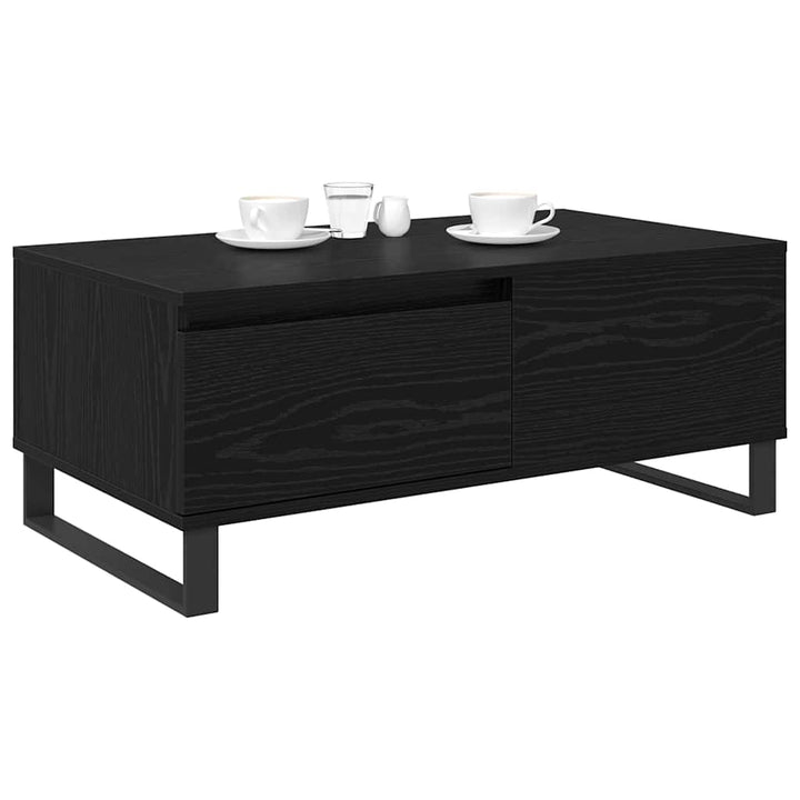 Sofabord med skuffe Sort eg 90 x 50 x 36,5 cm Konstrueret træ