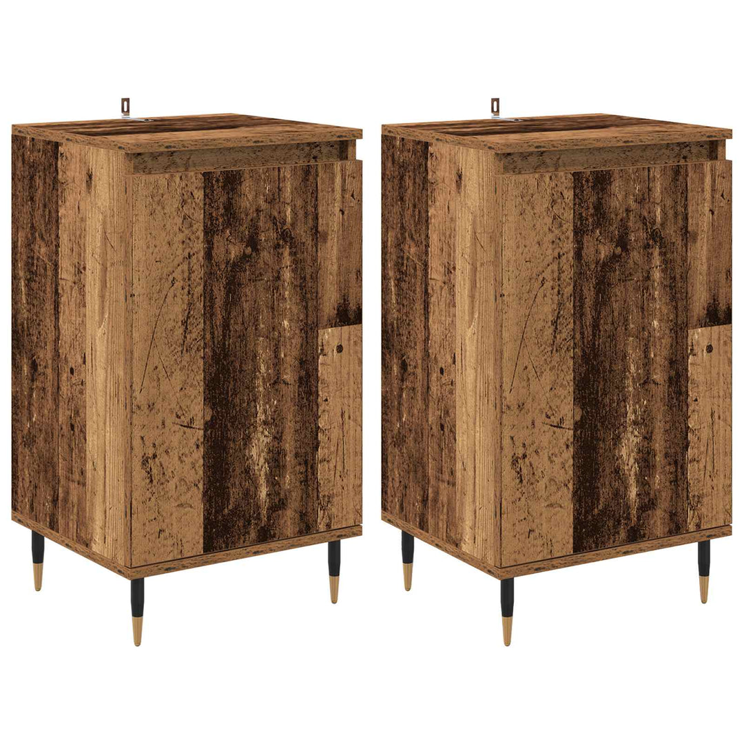 Sideboard 2 stk. Gammelt træ 40 x 35 x 70 cm