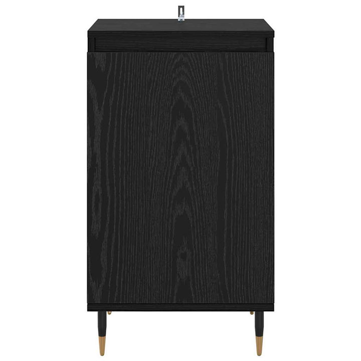 Sideboard 2 stk. Sort eg 40 x 35 x 70 cm Ingeniørt træ og jern