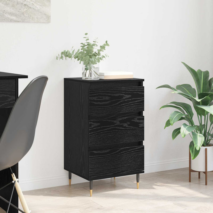 Sideboard med skuffe Sort eg 35 x 40 x 70 cm Konstrueret træ