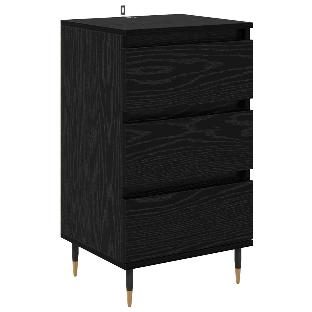 Sideboard med skuffe Sort eg 35 x 40 x 70 cm Konstrueret træ