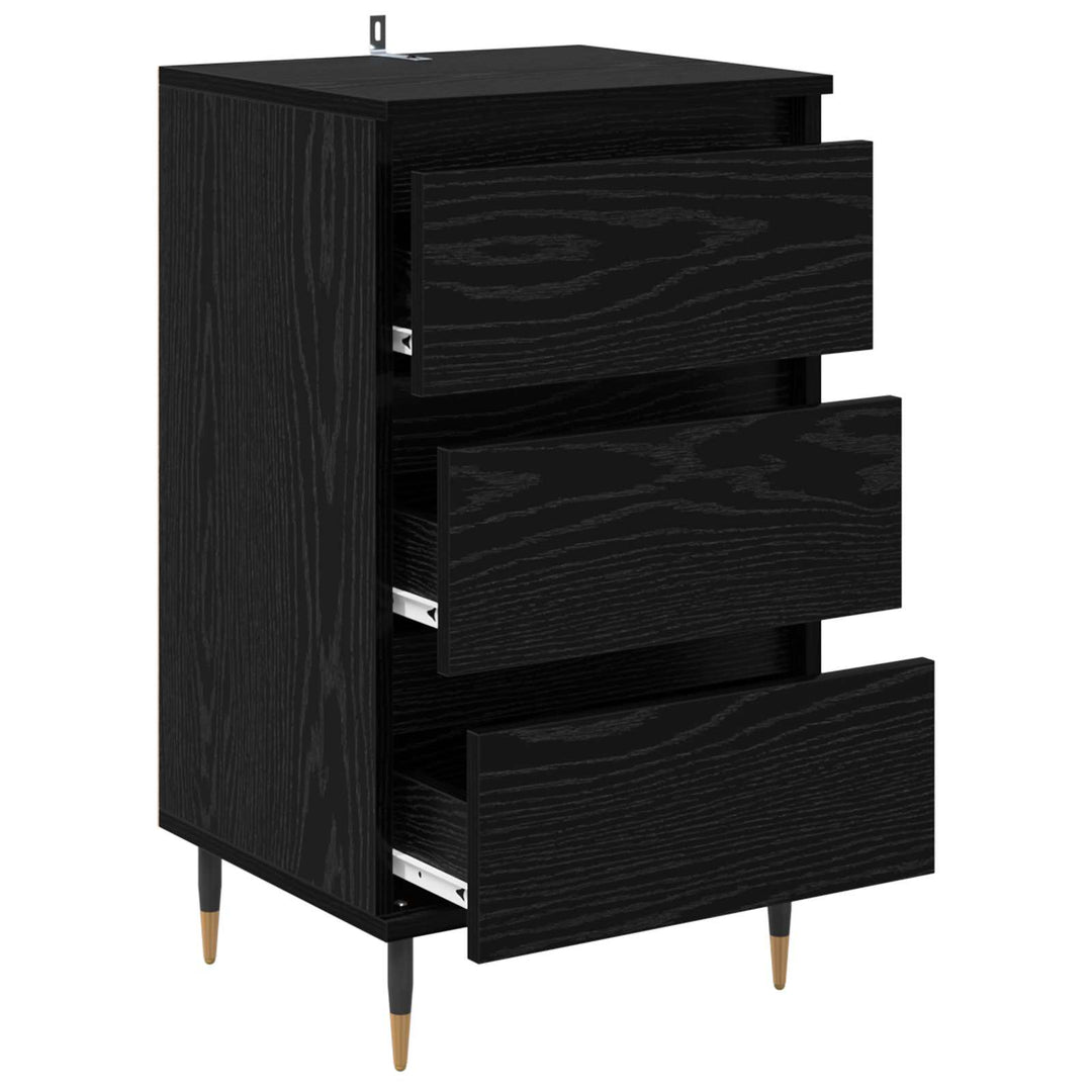 Sideboard med skuffe Sort eg 35 x 40 x 70 cm Konstrueret træ