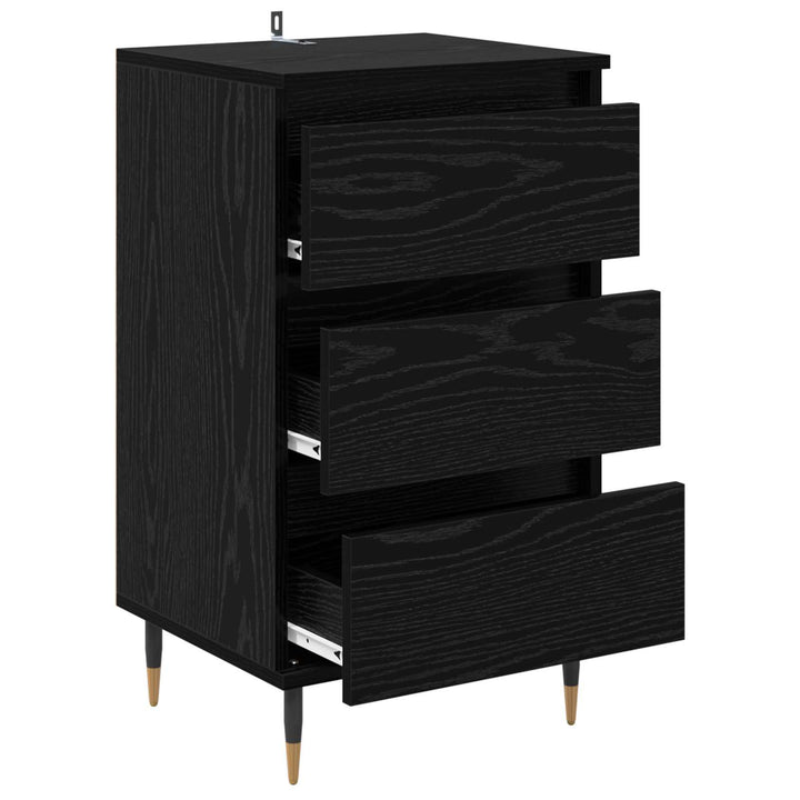 Sideboard med skuffe Sort eg 35 x 40 x 70 cm Konstrueret træ
