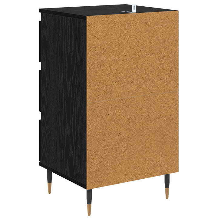Sideboard med skuffe Sort eg 35 x 40 x 70 cm Konstrueret træ