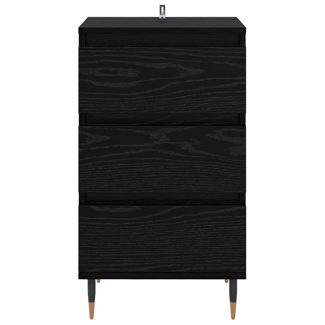 Sideboard med skuffe Sort eg 35 x 40 x 70 cm Konstrueret træ