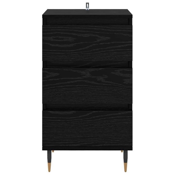 Sideboard med skuffe Sort eg 35 x 40 x 70 cm Konstrueret træ