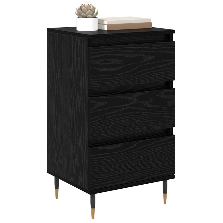 Sideboard med skuffe Sort eg 35 x 40 x 70 cm Konstrueret træ