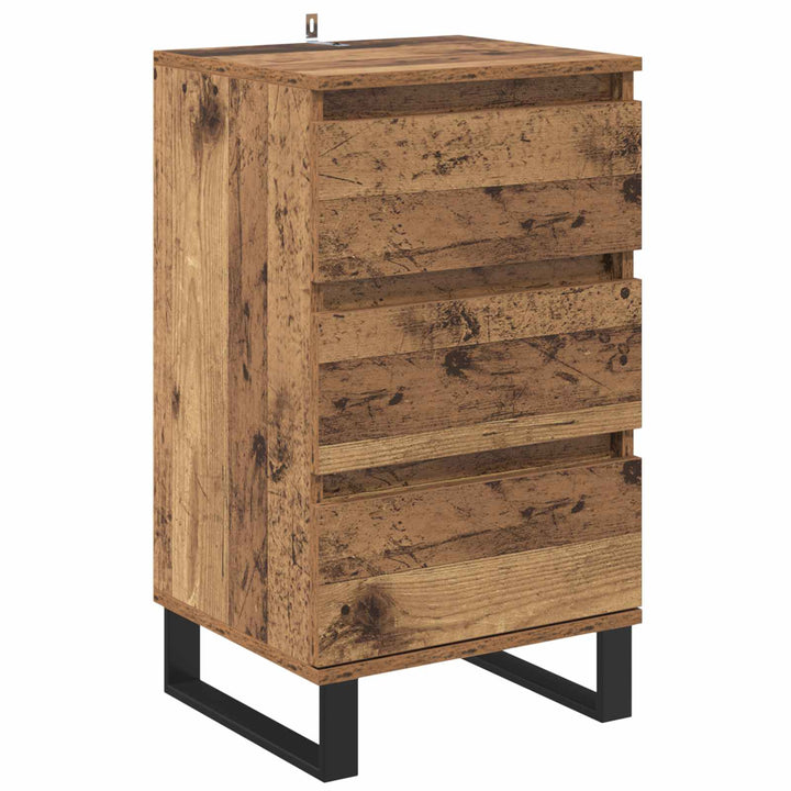 Sideboard med skuffe Gammelt træ Konstrueret træ
