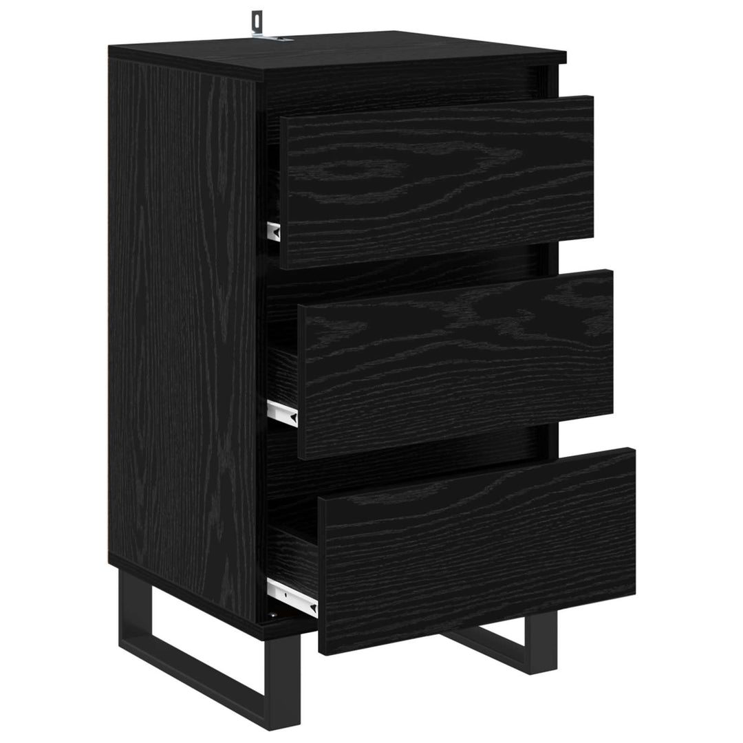 Sideboard med skuffe Sort eg Konstrueret træ