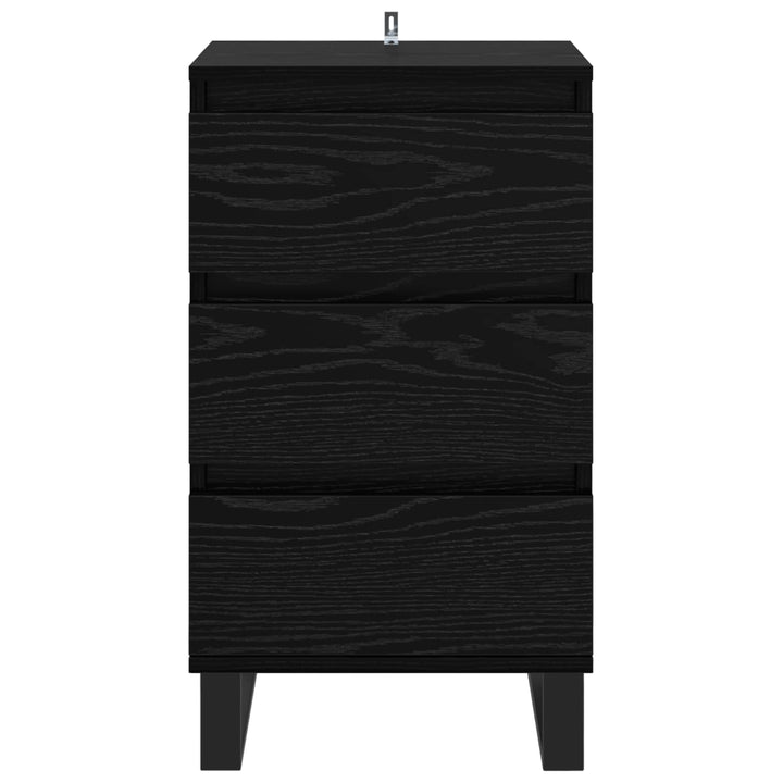 Sideboard med skuffe Sort eg Konstrueret træ