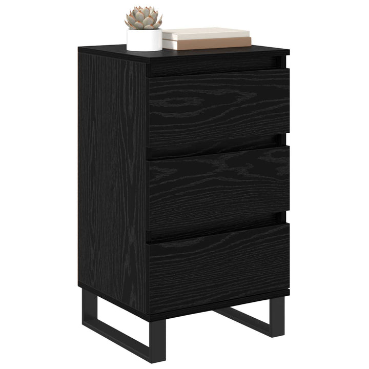 Sideboard med skuffe Sort eg Konstrueret træ