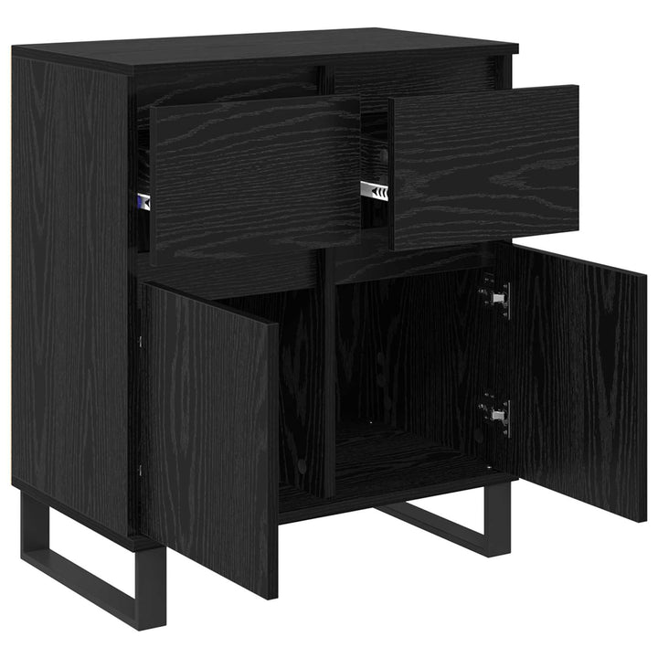 Sideboard Sort eg 60 x 35 x 70 cm Ingeniørt træ og jern