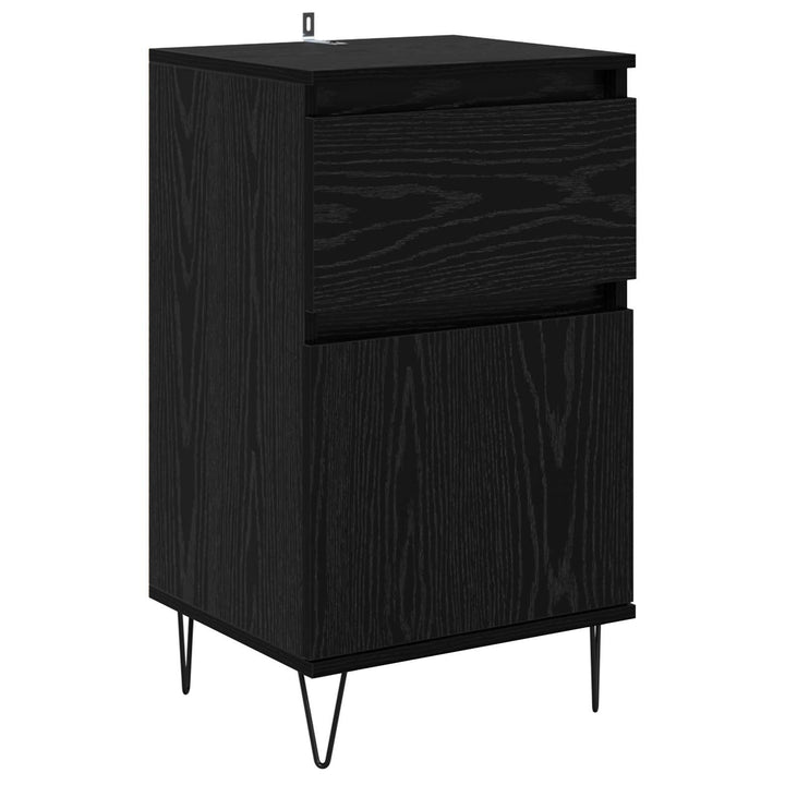 Sideboard med skuffe Sort eg 35 x 40 x 70 cm Konstrueret træ