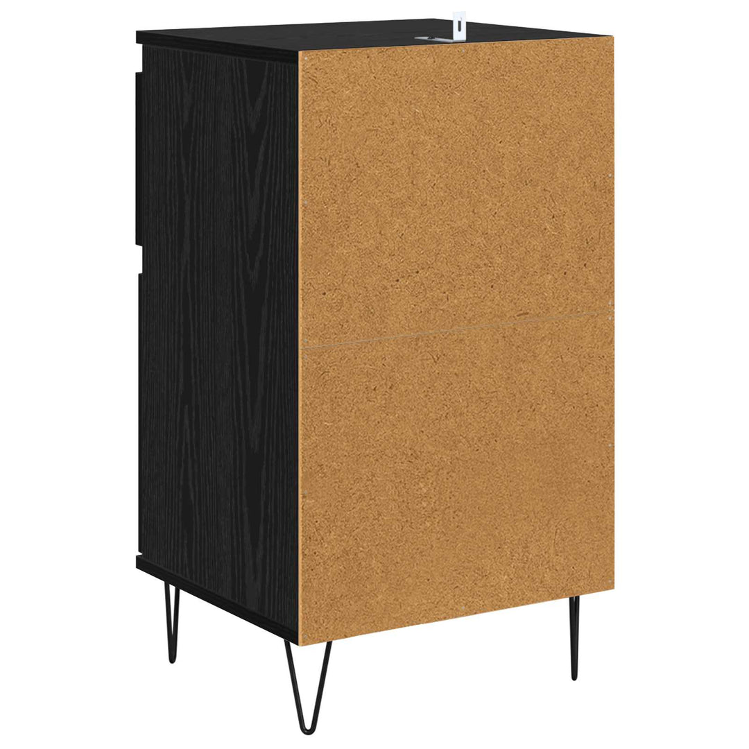 Sideboard med skuffe Sort eg 35 x 40 x 70 cm Konstrueret træ