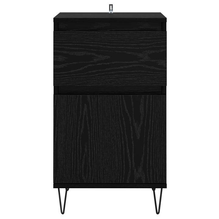 Sideboard med skuffe Sort eg 35 x 40 x 70 cm Konstrueret træ