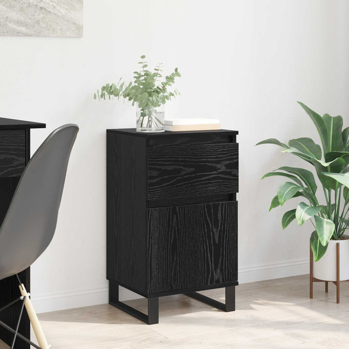 Sideboard med skuffe Sort eg 35 x 40 x 70 cm Konstrueret træ
