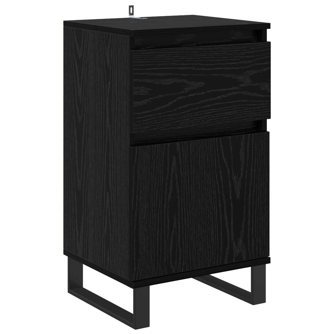 Sideboard med skuffe Sort eg 35 x 40 x 70 cm Konstrueret træ