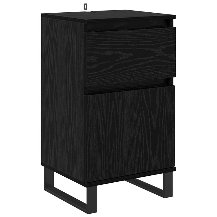 Sideboard med skuffe Sort eg 35 x 40 x 70 cm Konstrueret træ