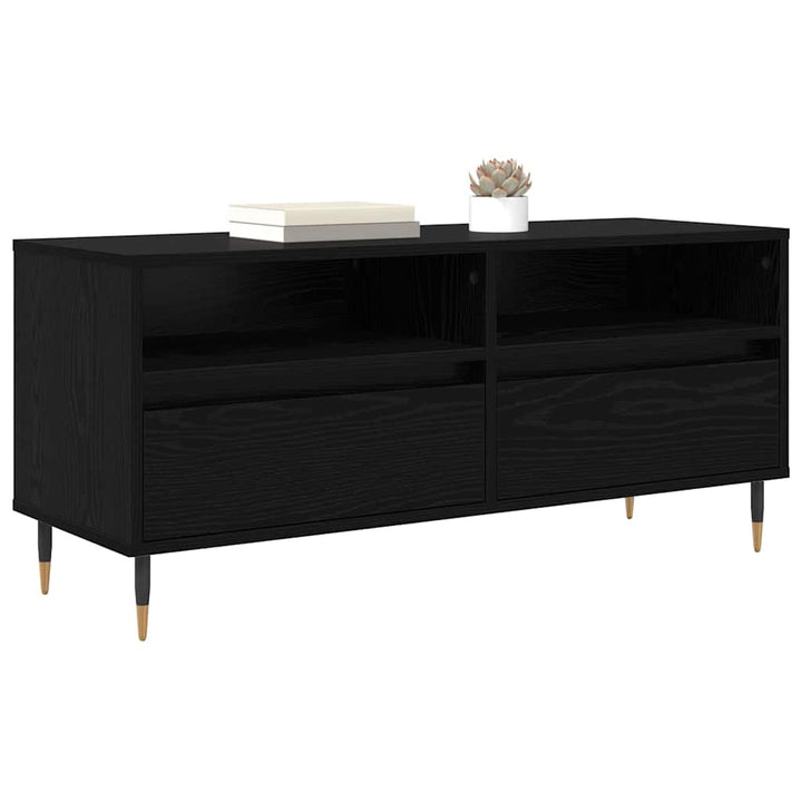 TV-skab Sort eg 100 x 34,5 x 44,5 cm Ingeniørt træ og jern