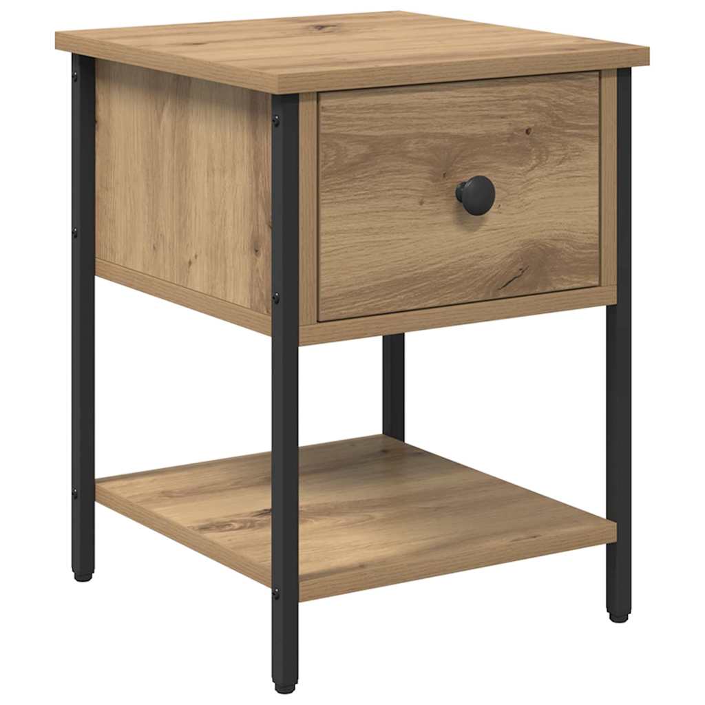 Sengebord med skuffe 2 pcs Artisan Egetræ 34 x 35,5 x 45 cm