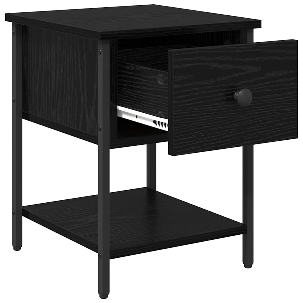 Sengebord 2 pcs Sort eg 34 x 35,5 x 45 cm Konstrueret træ