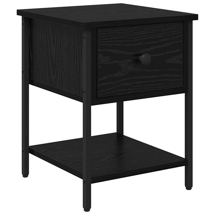 Sengebord 2 pcs Sort eg 34 x 35,5 x 45 cm Konstrueret træ