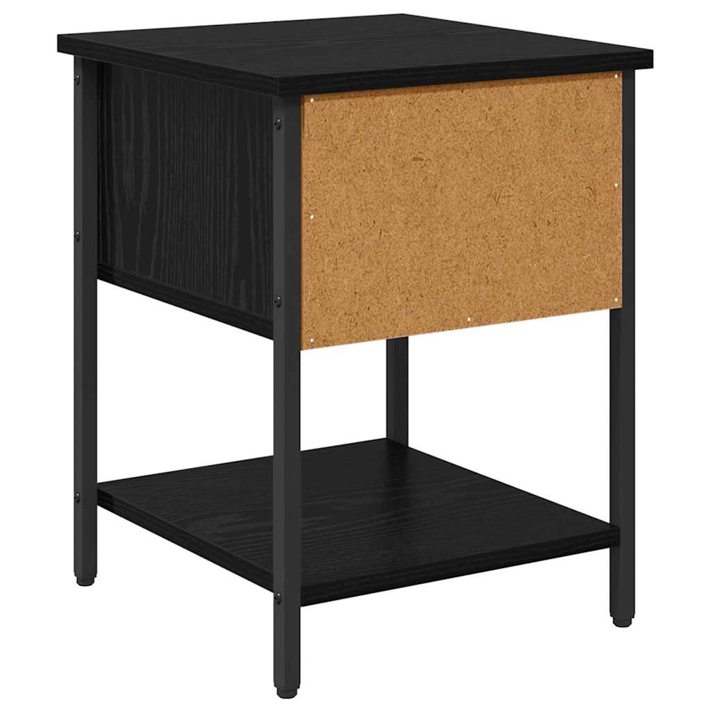 Sengebord 2 pcs Sort eg 34 x 35,5 x 45 cm Konstrueret træ