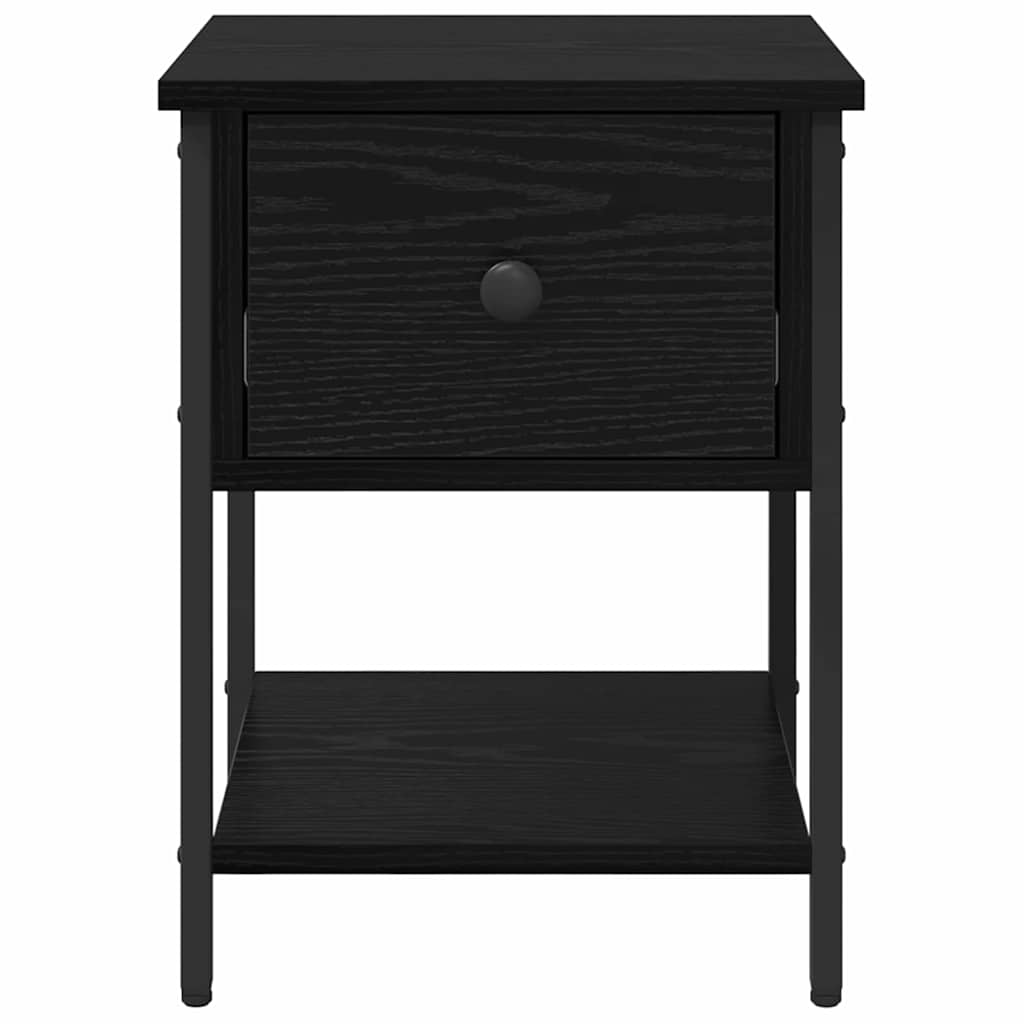 Sengebord 2 pcs Sort eg 34 x 35,5 x 45 cm Konstrueret træ
