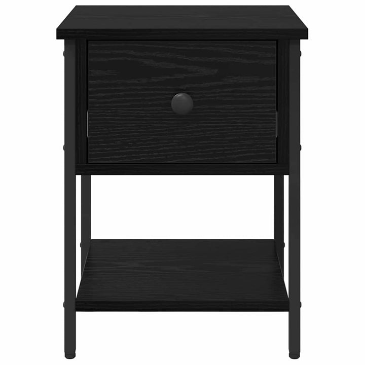 Sengebord 2 pcs Sort eg 34 x 35,5 x 45 cm Konstrueret træ