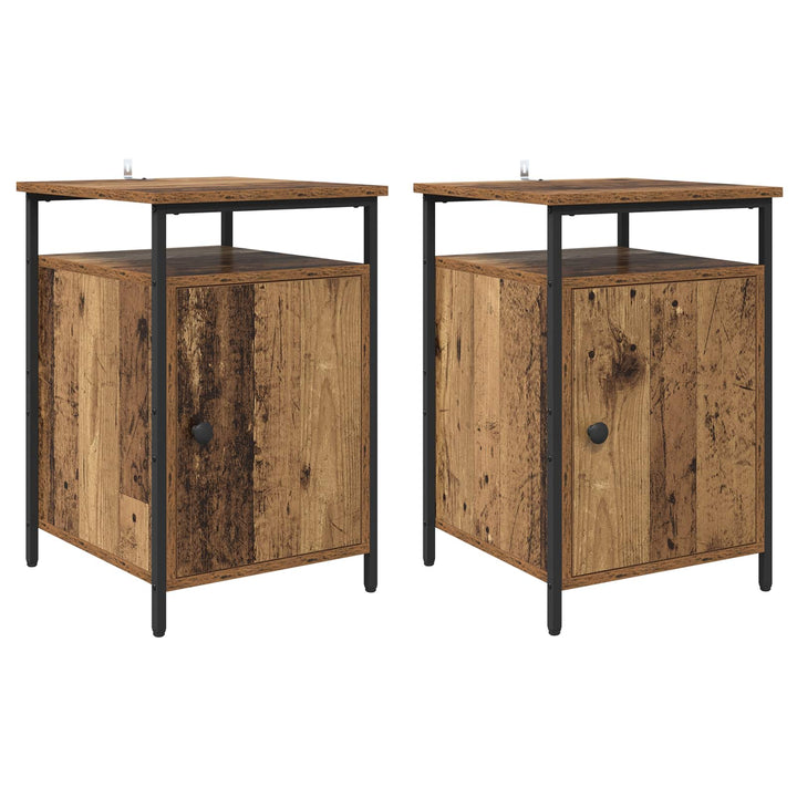 Natskab 2 pcs Gammelt træ 40 x 42 x 60cm Konstrueret træ