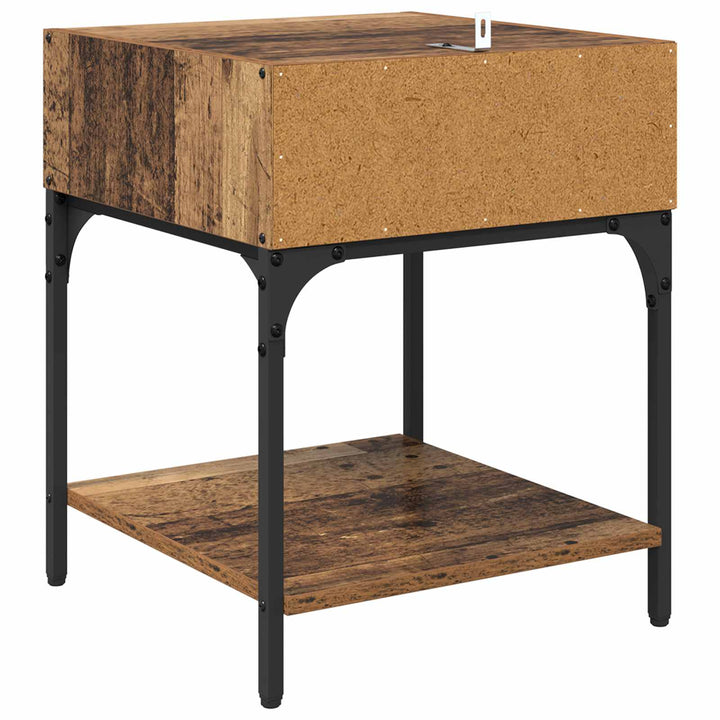 Sengebord 2 pcs Gammelt træ 40 x 40 x 50 cm Konstrueret træ