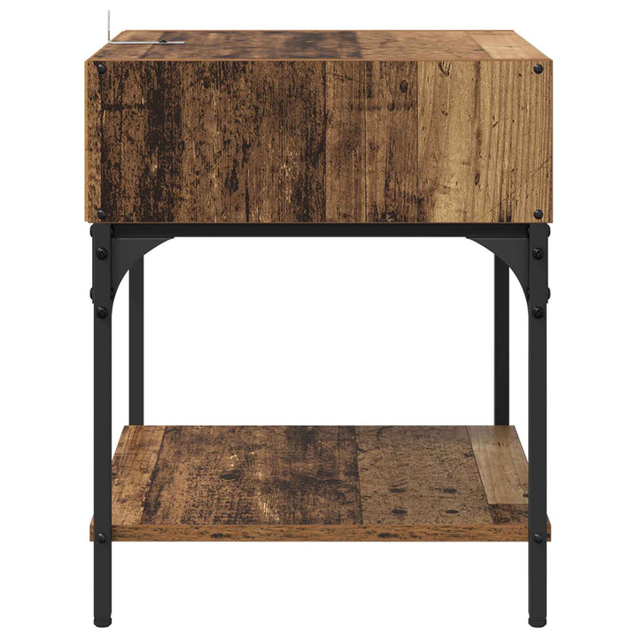 Sengebord 2 pcs Gammelt træ 40 x 40 x 50 cm Konstrueret træ