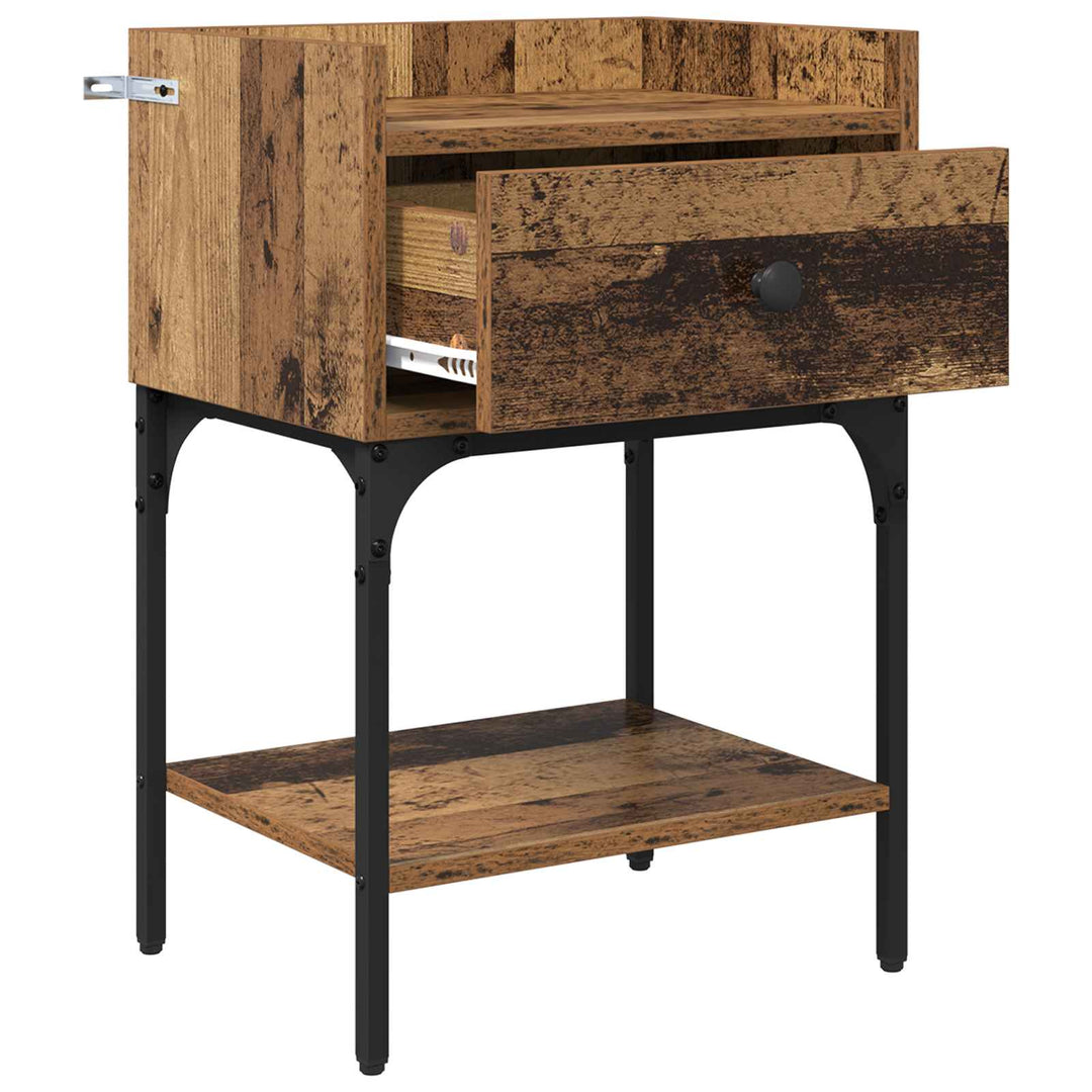 Sengebord 2 pcs Gammelt træ 40 x 29 x 60 cm Konstrueret træ