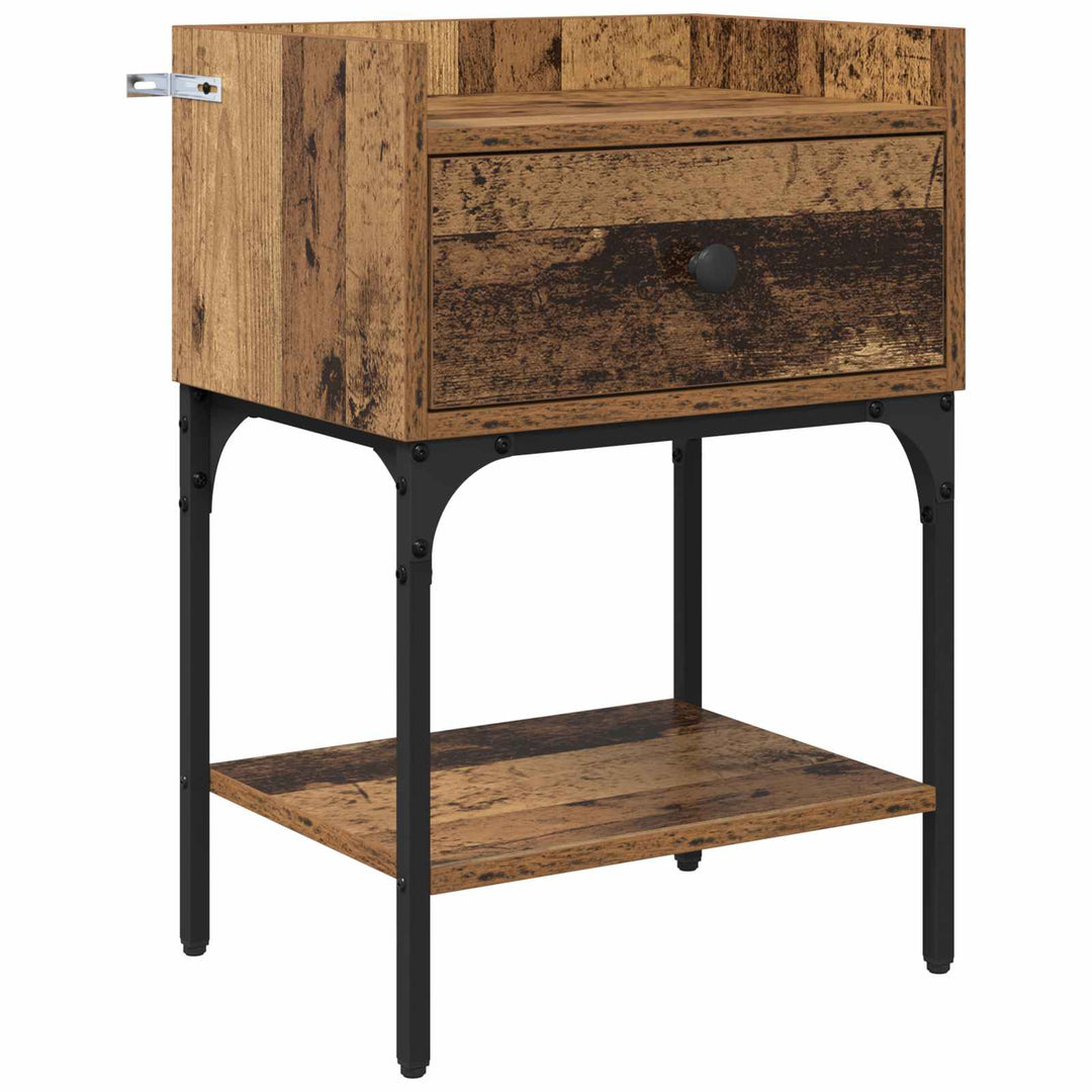 Sengebord 2 pcs Gammelt træ 40 x 29 x 60 cm Konstrueret træ