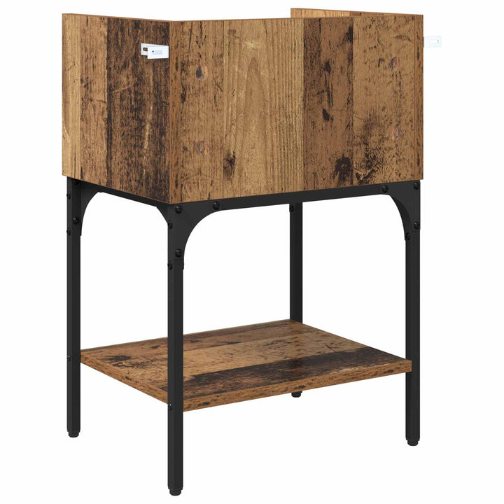 Sengebord 2 pcs Gammelt træ 40 x 29 x 60 cm Konstrueret træ
