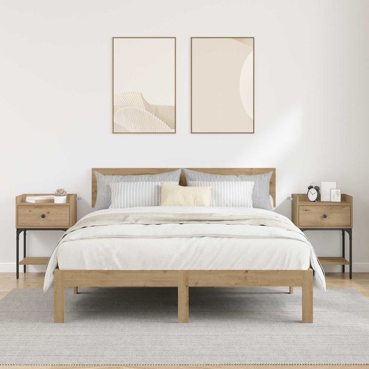 Sengebord 2 stk. Artisan Egetræ 40 x 29 x 60 cm Konstrueret træ