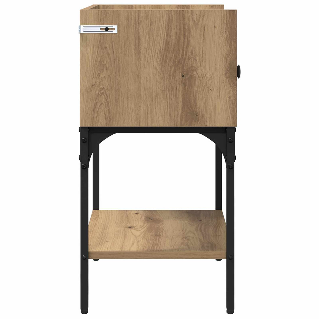 Sengebord 2 pcs Artisan Egetræ 40 x 29 x 60 cm Konstrueret træ