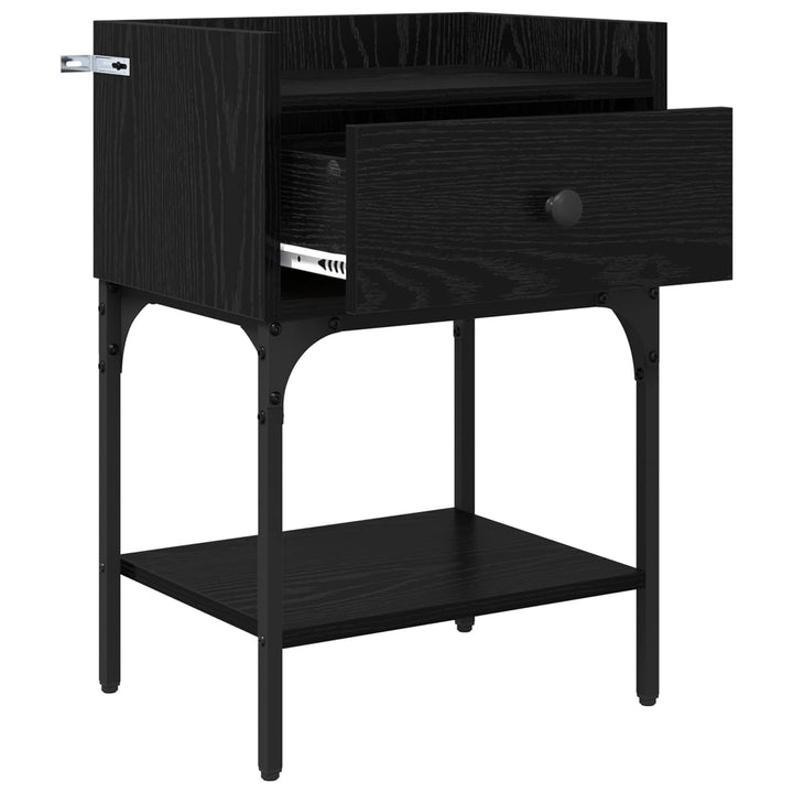 Sengebord 2 pcs Sort eg 40 x 29 x 60 cm Konstrueret træ