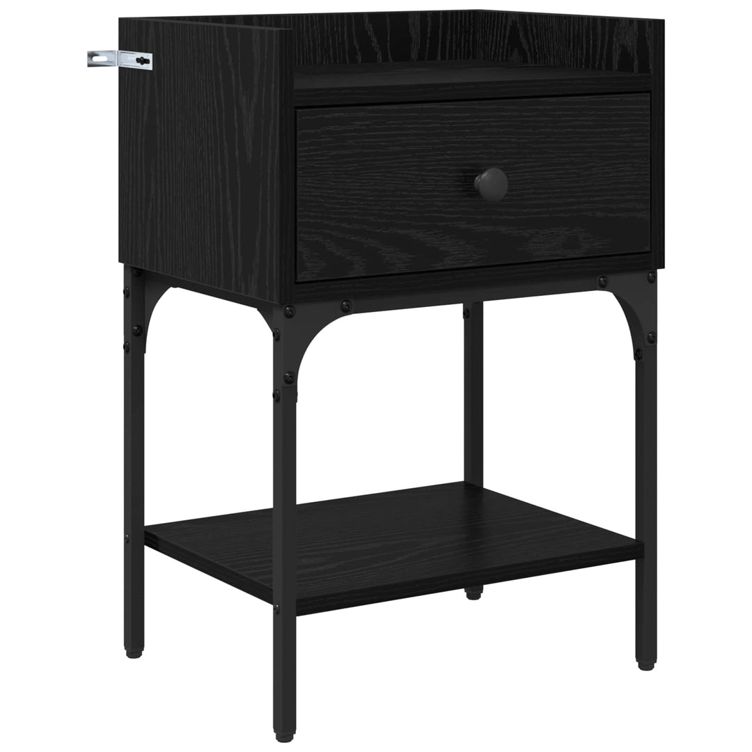 Sengebord 2 pcs Sort eg 40 x 29 x 60 cm Konstrueret træ
