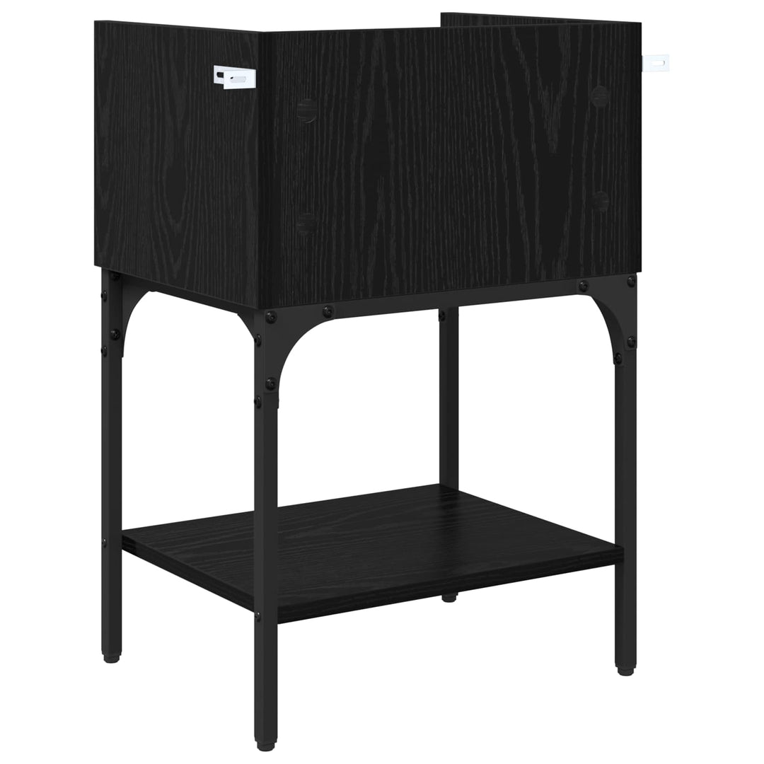 Sengebord 2 pcs Sort eg 40 x 29 x 60 cm Konstrueret træ